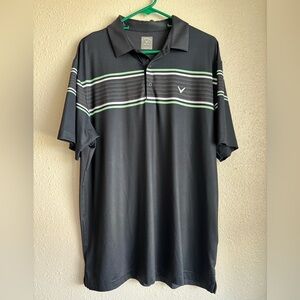 Callaway Black and Green Men's opti-dry Golf Polo  Large